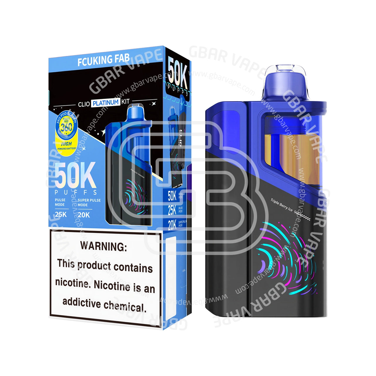 G Bar CLIO Platinum Kit & Pod 50K Puffs - Image 3