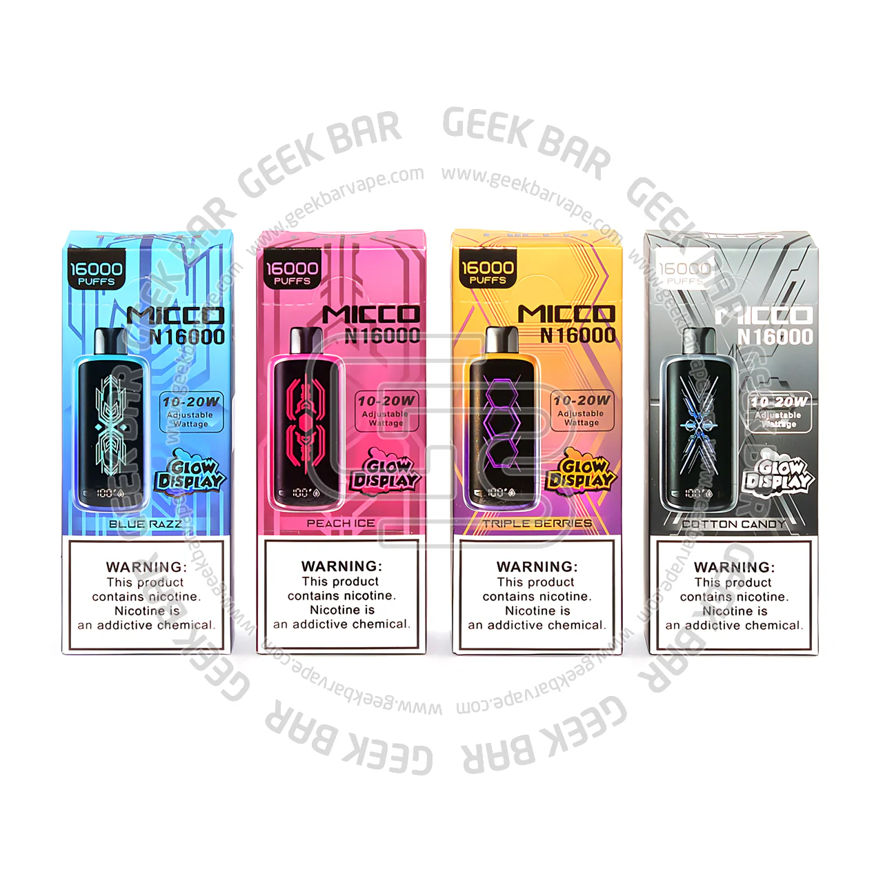 Micco N Glow Display Vape 16000 Puffs